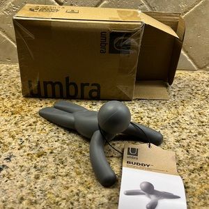 Umbra Buddy Door Stop, Heavy-Duty and Flexible, Soft-Touch Finish, grey